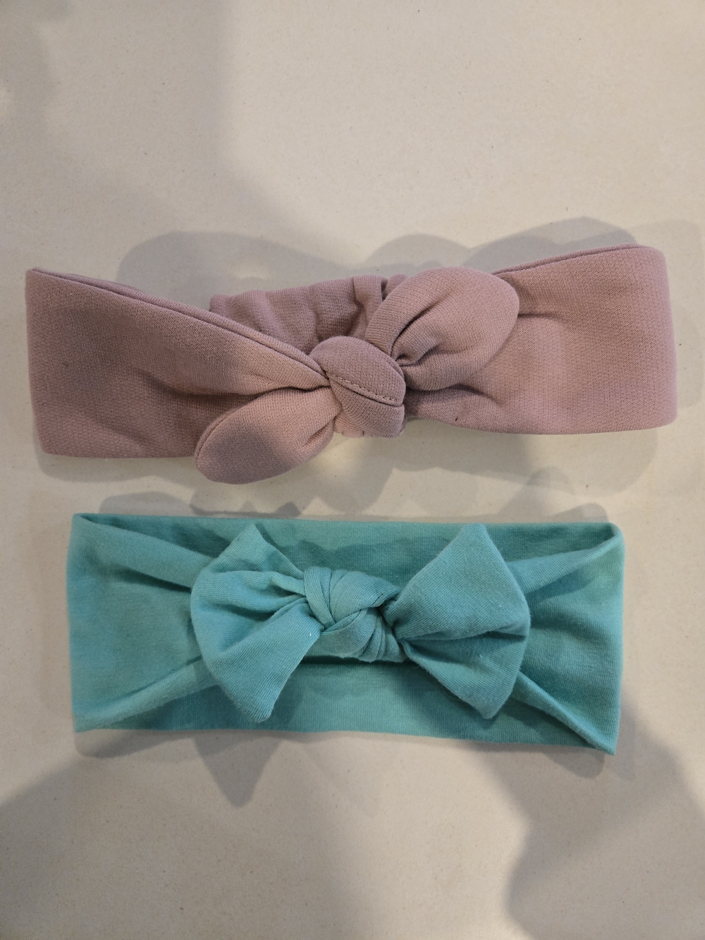 Knot Bow Headbands — Mauve Pink & Aqua